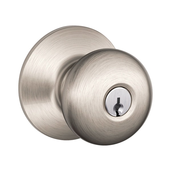 Schlage Schlage Plymouth Satin Nickel Entry Knobs Key: K4 1-3/4 in. F51PLY619K4 - main